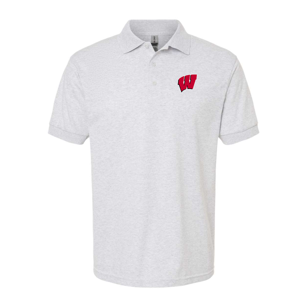Men's Wisconsin Badgers Gildan Dry Blend Jersey Polo